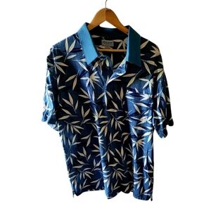 Windham Pointe Tropical Print Polo Style Shirt Size XL Hawaiian